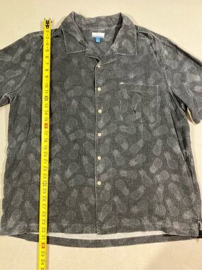 VTG 90s Breakwater Pineapple Hawaiian Camp Shirt Men's XL Gray Short Sleeve